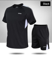 Traje deportivo informal de verano para hombre, pantalones y mangas cortas transpirables de secado rápido, holgados para correr - details 11