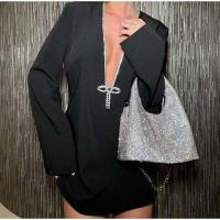 Elegante Vestido Mini de Cintura Alta y Ajustado Manga Larga, Cuello en V Profundo, Moda Nocturna para Mujeres - details 7