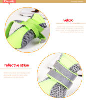 Botas reflectantes transpirables impermeables para perros pequeños y medianos, zapatos suaves de verano para mascotas, red para caminar al aire libre, seguridad nocturna - details 5