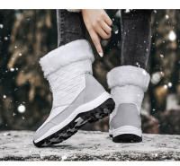 Botas de nieve para mujer, botines cálidos de felpa para exteriores, impermeables, antideslizantes, Zapatillas altas de Trekking, de algodón, Invierno - details 11