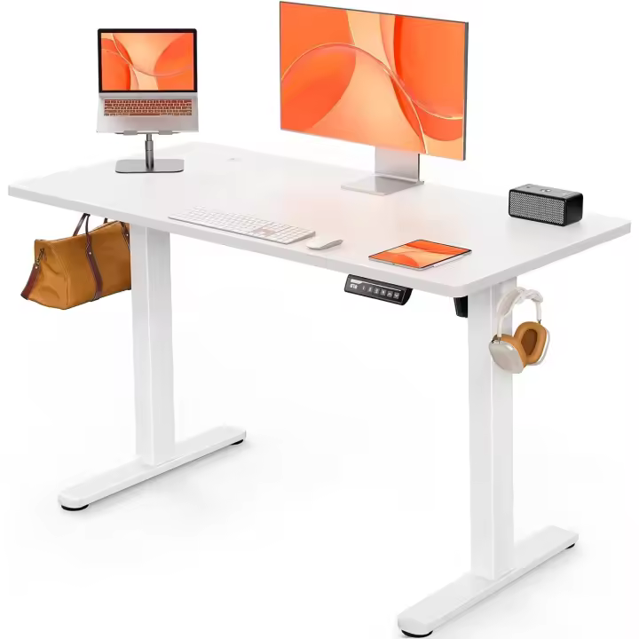 Escritorio Elevable Eléctrico, Mesa de Trabajo Ajustable en Altura, Mesa de Oficina en Casa con Tablero Ensamblado, 120 x 60 cm, Estilo Moderno, Ideal para Trabajo, Redacción y Juegos - 1
