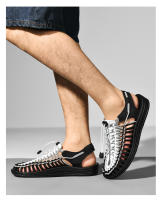 Sandalias planas informales transpirables para hombre y mujer, zapatillas de playa con diseño tejido, para exteriores, Verano - details 16