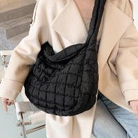 Bolso de compras de plumas de gran capacidad con hombro acolchado de algodón para mujer - details 6