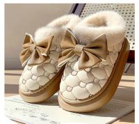 Botines de plataforma para mujer, botines de nieve de invierno de diseñador con lazo, zapatillas mullidas para interiores, zapatos planos de casa para mujer, calzado de moda cálido - details 12