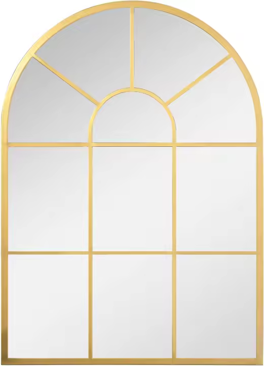 Espejo Decorativo de Pared 60x91 cm Espejo de Ventana de Metal para Salón Dormitorio Entrada Estilo Moderno Negro - 1