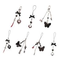 Correa de teléfono Y2K de mariposa negra, cordón de llave de estilo gótico, cadena para teléfono móvil, cordón fresco y dulce, llavero móvil, cordón, regalo de joyería - details 1
