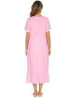 Pijamas para mujer, ropa de dormir con cuello cuadrado, camisón de manga corta, vestido mixto de encaje - details 13