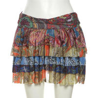 BUNO-Vintage escalonadas para mujer, dobladillo con volantes en capas, minifaldas coloridas de línea A, ropa de calle de tendencia de verano - details 14