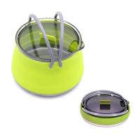 Olla de calefacción portátil para viajes al aire libre, hervidor plegable de silicona ligero con asa, artículos esenciales para acampar, 1L - details 0