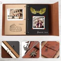 Álbum de recortes de Cuero Retro, Álbum de recortes de Viaje, Mapa Mundial, Libro de recortes, Álbum de bocetos DIY, San Valentín, 22x18cm - details 0