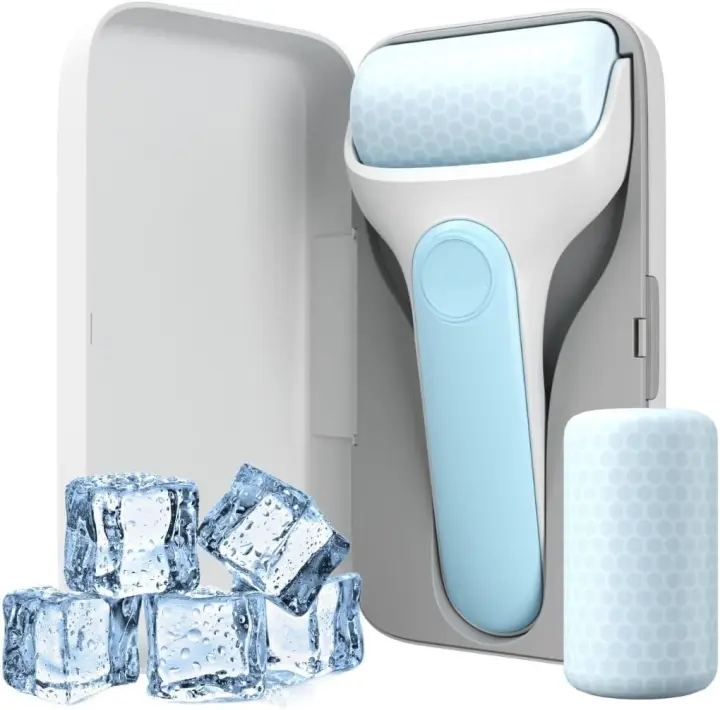 Rodillo de hielo Facial Premium con estuche de transporte y rodillos para ojos fríos de larga duración para ojos hinchados y masaje frío - 1