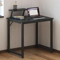 Mesa de ordenador de 100 cm, mesa de trabajo con estante, robusta y fácil de instalar, madera y metal, diseño moderno, estilo industrial - details 21