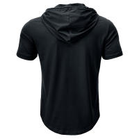 Hombres Deportes Fitness Casual al aire libre de manga corta camiseta con capucha Top Henley Shirt. - details 46