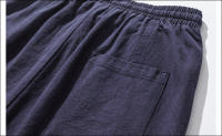 Pantalones Harem De Algodón Y Lino Para Hombre Con Cintura Elástica Estilo Casual Pantalones Drop-Crotch Baggy Callejeros Para Todos Los Días - details 16