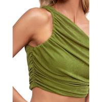 BUNO-2025 Primavera/Verano nueva moda superventas personalidad chica picante Slim Fit cuello asimétrico fuera del hombro camiseta para mujer - details 30