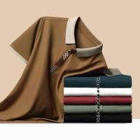 Polo de manga corta de moda de color sólido para hombre, top cómodo informal de verano para negocios - details 2