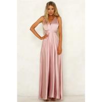 Vestido largo de seda de Color sólido profundo de Amazon, vestido de noche sin mangas de nuevo estilo de verano para mujer para banquetes - details 17