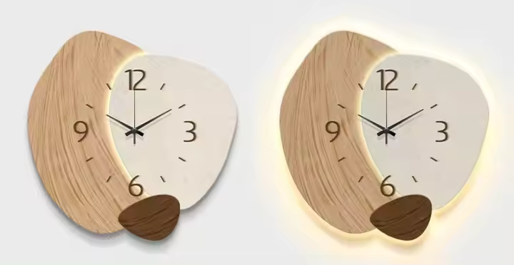 Reloj colgante de pared para sala de estar, decoración creativa, estilo crema, 30x30cm - 1