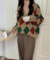 Cardigan de Punto Retro para Mujer 2024 Ajuste Suelto, Manga Larga, Gancho, Elegante - details 5