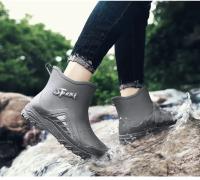 Botas de lluvia para hombre, botas desnudas a la moda, zapatos antideslizantes para trabajo de Chef, zapatos de pesca de goma impermeables y duraderos, zapatillas de deporte para hombre 2023 - details 33