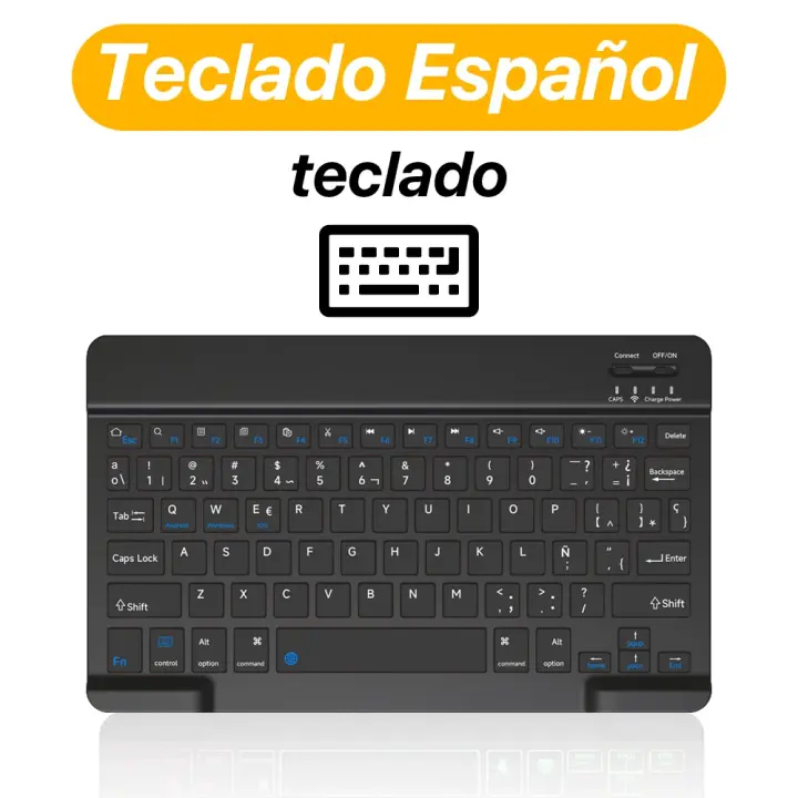 Teclado y ratón Bluetooth para tableta, Mini teclado inalámbrico para iPad, Xiaomi, Samsung, Huawei, Android, IOS, Windows - 1