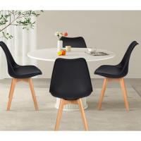 4 Sillas Comedor Nórdicas, Sillas de Cocina Nórdicas con Patas de Madera Maciza de Haya y Asiento Acolchado y Tapizado - details 10