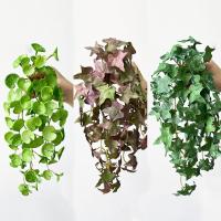 Plantas de hierba de moneda de cobre Artificial suave, hojas de hiedra falsas hechas a mano realistas, Mini ramo para colgar en la pared, decoración del hogar - details 5