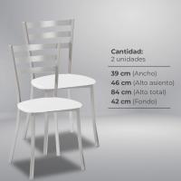 Dos sillas de Cocina, Metal, Blanco, Altura de Asiento 45 cms - details 8