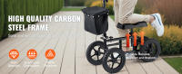 SucceBuy Scooter plegable para rodilla, andador orientable de acero al carbono con manillar ajustable y rodillera, ruedas todoterreno de 12", frenos duales, scooter de recuperación para lesiones de tobillo, pie y rodilla, capacidad de 350 lb - details 0