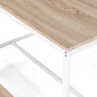 Conjunto Mesa y 2 Bancos Blanco para Comedor o Cocina, Mesa 110 cm x 70 cm x 75 cm, Estructura metálica - details 2
