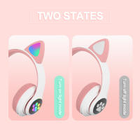 Auriculares inalámbricos con orejas de gato para niña y niño, audífonos con micrófono, estéreo de graves HiFi, ESport para juegos, RGB, Bluetooth, regalo compatible con tarjeta TF - details 2