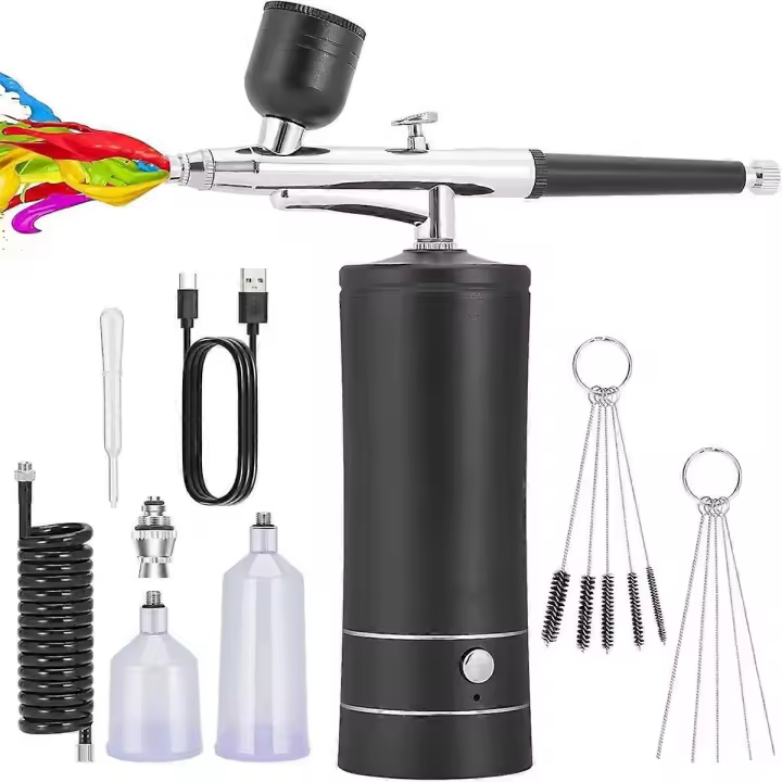 Kit de Aerógrafo Inalámbrico Recargable Pintura de Modelos, Uñas, Maquillaje - 1