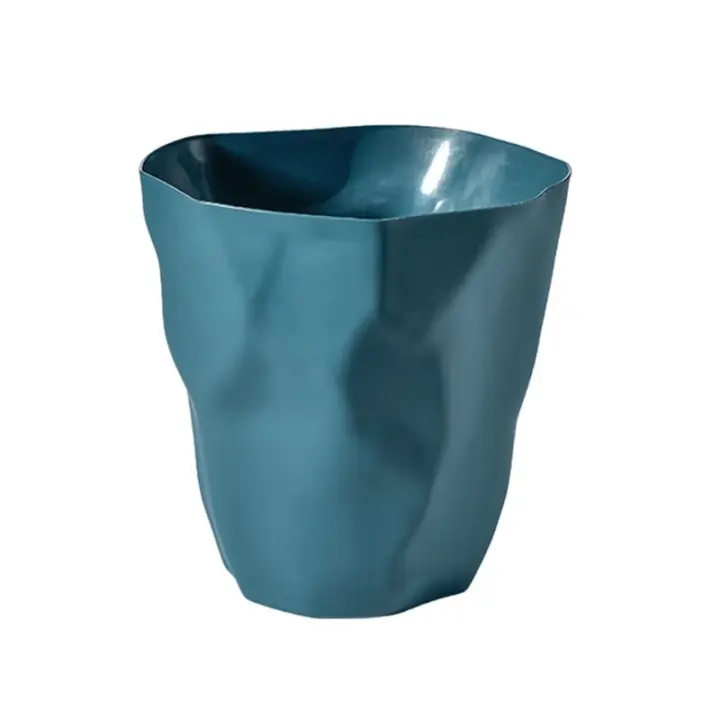 Cubo de basura de plástico de Color sólido, cubo de basura Irregular de estilo nórdico moderno, cesta de residuos de alimentos - 1