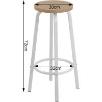 Cocina Silla de Comedor Taburete Alto para Salon Cocina Estructura de Metal, Asiento de - details 4