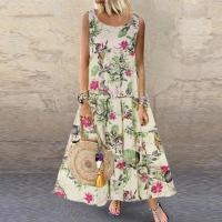 Vestido estampado de verano para mujer, moda sin mangas - details 2