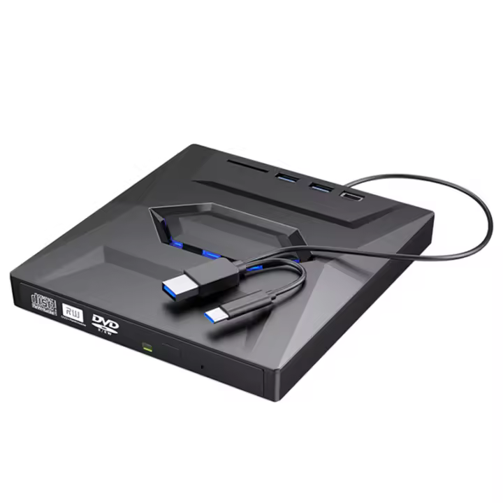 Grabador de CD DVD externo, reproductor de CD y DVD tipo C/USB 3,0, unidad externa de CD para PC y portátil 11/10/8/7 - 1