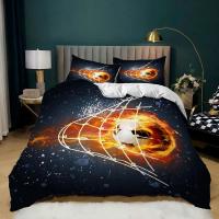 Juego de Ropa de Cama con Diseño de Fútbol 3D Popular Microfibra Suave con Funda de Almohada y Funda de Edredón para Tamaños Queen King Single - details 10