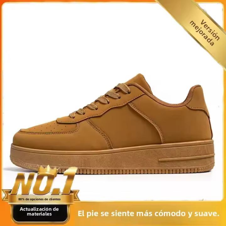 Zapatos Retro de Trigo para Hombres Estilo Deportivo de Alta Comodidad con Suela Gruesa - 1