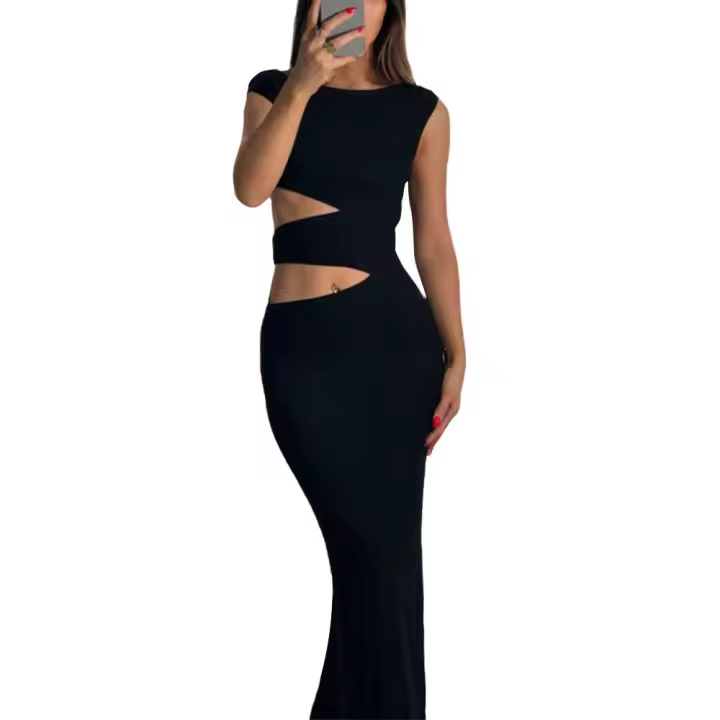 Primavera-Verano Elegante Escote Mujer 2025, Largo de Moda con Transparencias, Estilo Europeo para Fiesta o Boda, Escote Sirena, Transparencias, Boda, - 1