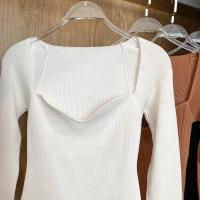 Suéter de Manga Larga con Cuello Cuadrado para Mujer Jersey de Punto para Primavera y Otoño - details 34