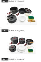 Juego de Cocina al Aire Libre Widesea Set de Ollas y Cubiertos para Camping y Excursiones Equipamiento para Picnics y Viajes - details 8