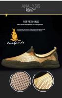 Sandalias antideslizantes deportivas informales de cuero con logo de canguro para hombre, zapatos ligeros de tela suave y transpirable para caminar en verano - details 3