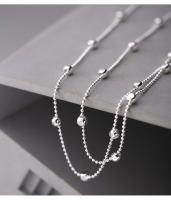 Tobillera de Plata Esterlina de Doble Capa Estilo Coreano Sencillo Accesorio de Amigo Estudiante - details 6