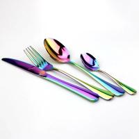JANKNG Juego de Vajilla de Acero Inoxidable, Cubiertos Coloridos de Arcoíris, Apto para Lavavajillas, Vajilla Occidental, Accesorios de Cocina - details 5