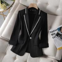 Blazer de otoño para mujer, chaqueta de protección solar de verano, chaqueta de traje nueva blanca, cárdigan negro fino a la moda para mujer - details 7