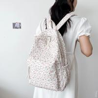 Mochila Escolar Coreana Blanca y Floral para Niñas Adolescentes Bolsa De Libros De Marca - details 14