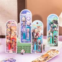 Genshin Impact Kaedehara Kazuha baratos, Juego de 4 lápices mecánicos con goma de borrar, regalo de cumpleaños - details 1
