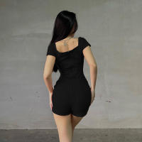 BUNO-mono informal para correr, peleles ajustados, color negro liso, sin mangas, cuello alto, monos deportivos para Fitness, trajes básicos que combinan con todo - details 12