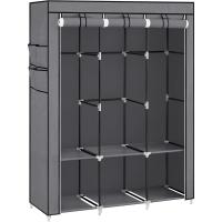Armario Plegable de Tela 4 Barras, 4 Bolsillos Laterales, Almacenamiento, Negro RYG094B02 - details 23