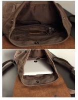 Mochila de Lona de Cuero de Moda Bolsa Escolar Unisex Mochila de Senderismo para Adolescentes - details 4